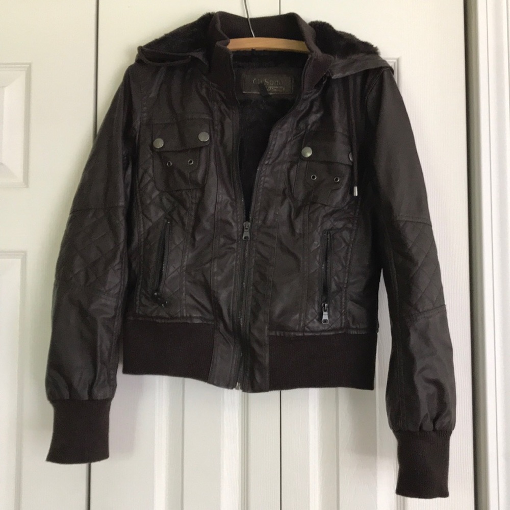 Dark brown bomber jacket